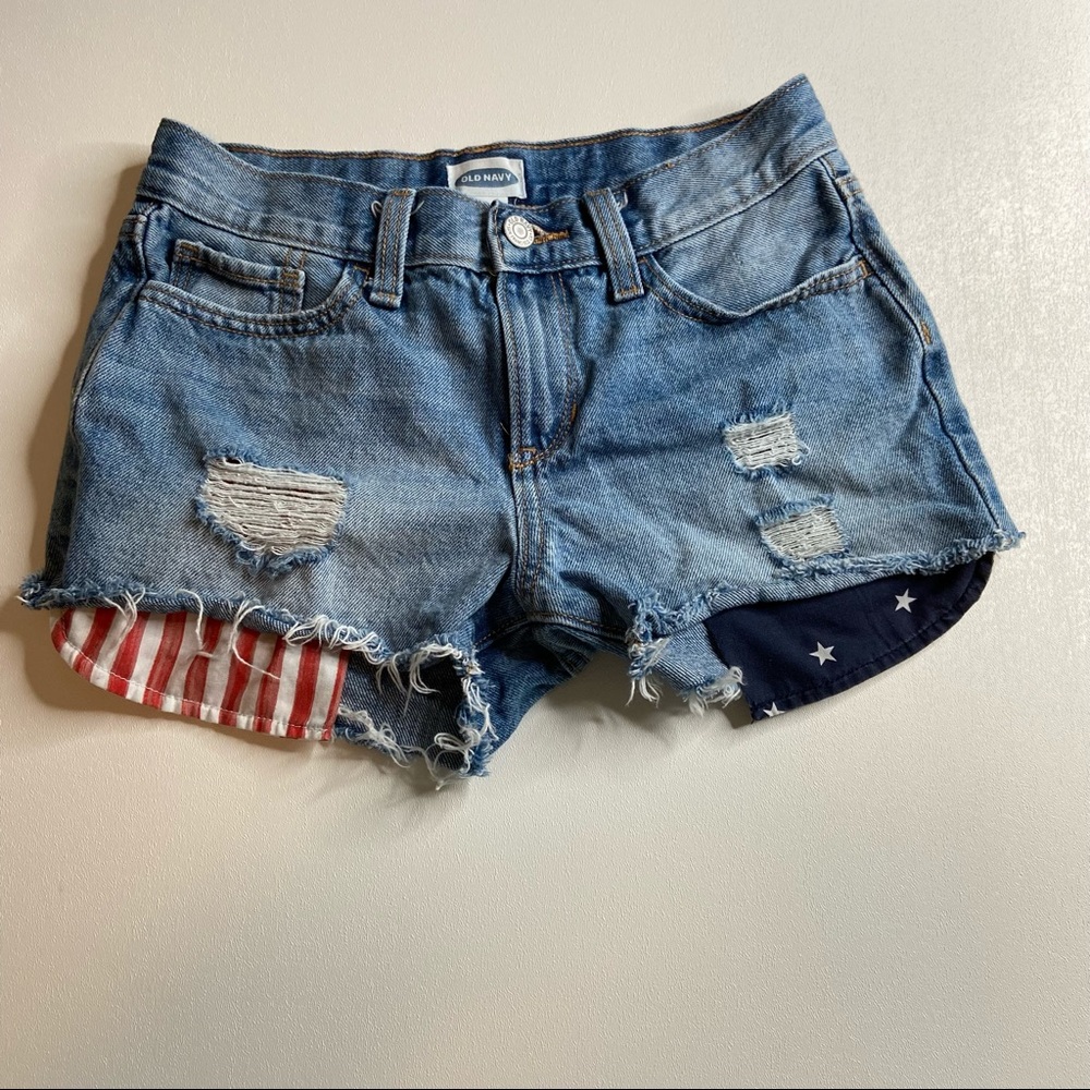 Old Navy Boyfriend Shorts Patriotic Pockets 12